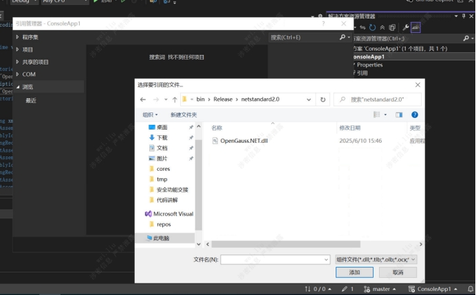 引用OpenGauss.NET.dll